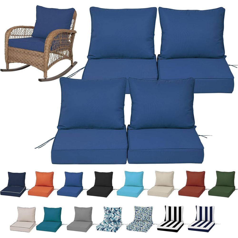 Outdoor Furniture Cushions - Juego de 4 Cojines Profundos para