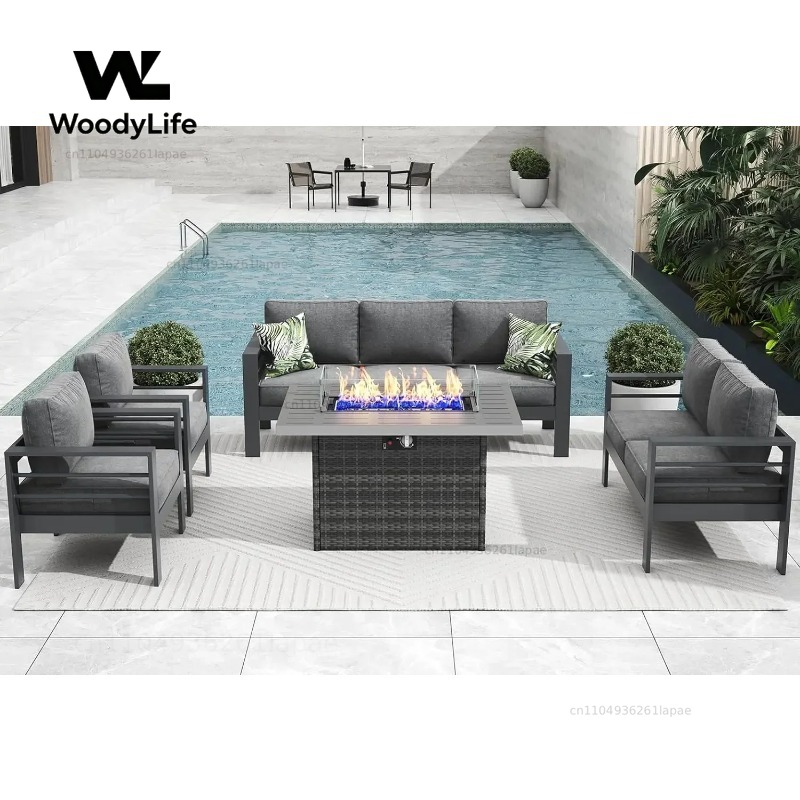 Outdoor Furniture With Fire Pit - Juego de Muebles de Patio Modernos