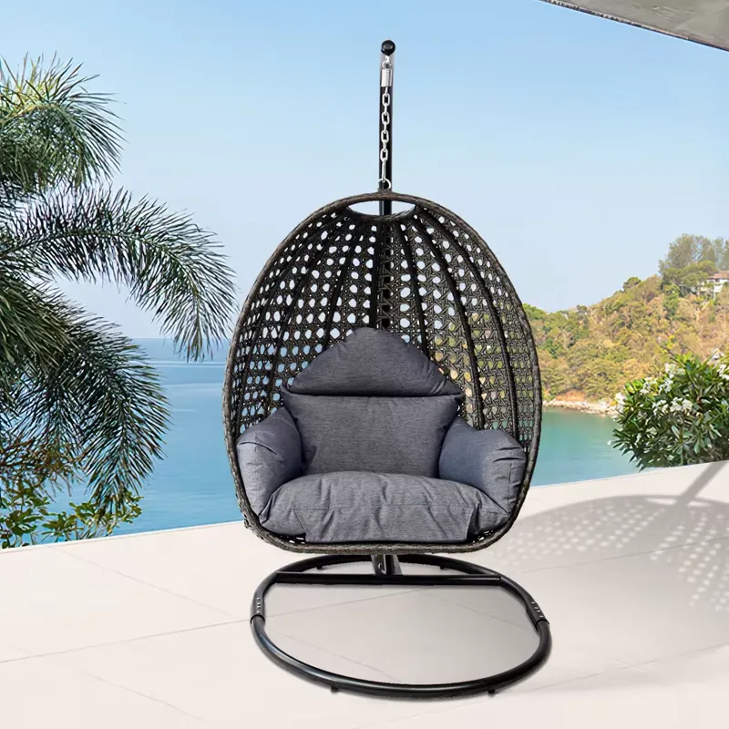 Outdoor Furniture Egg Chair - Sillón Colgante de Mimbre con Forma