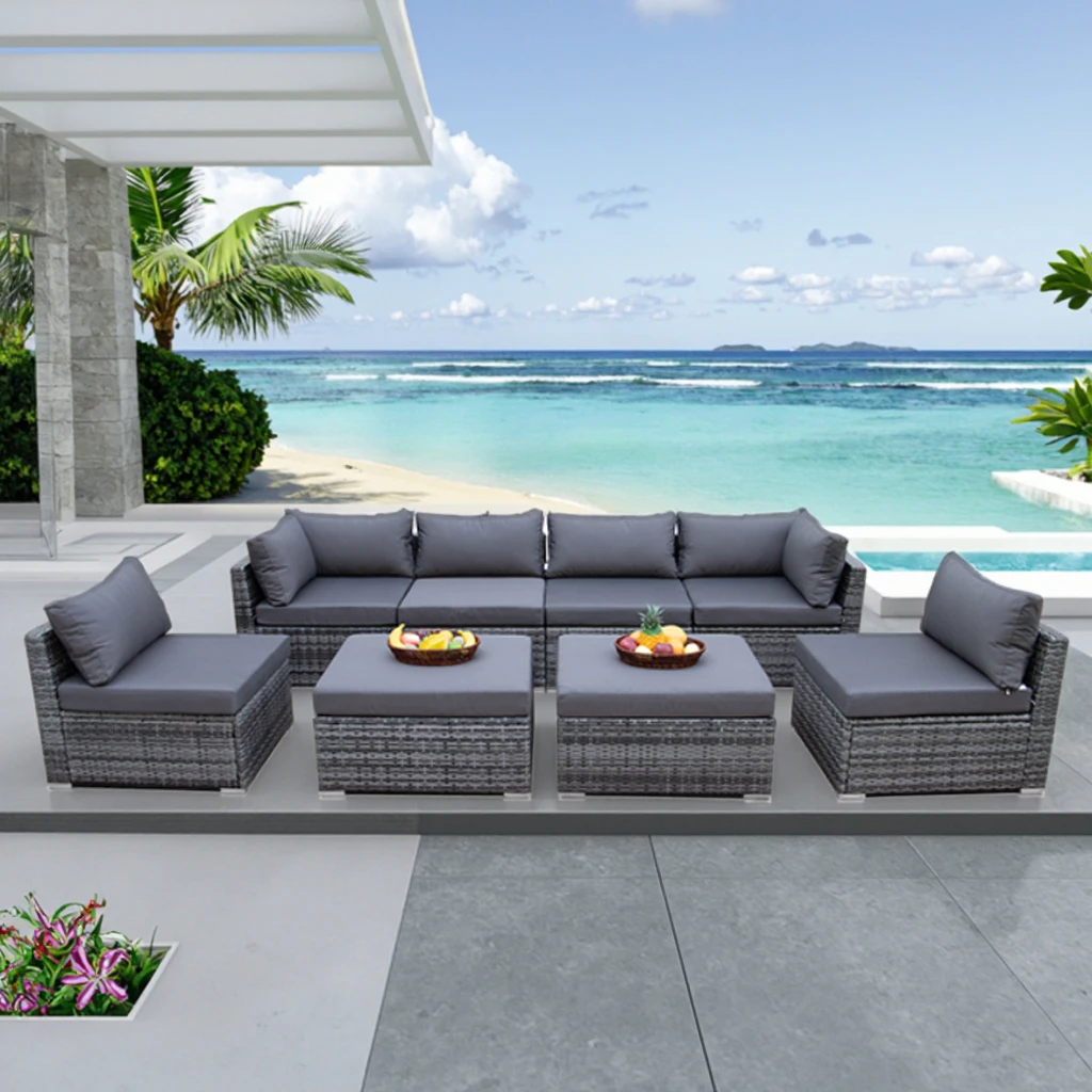 Outdoor Furniture With Fire Pit - Muebles de Jardín Contemporáneos, Conjunto de
