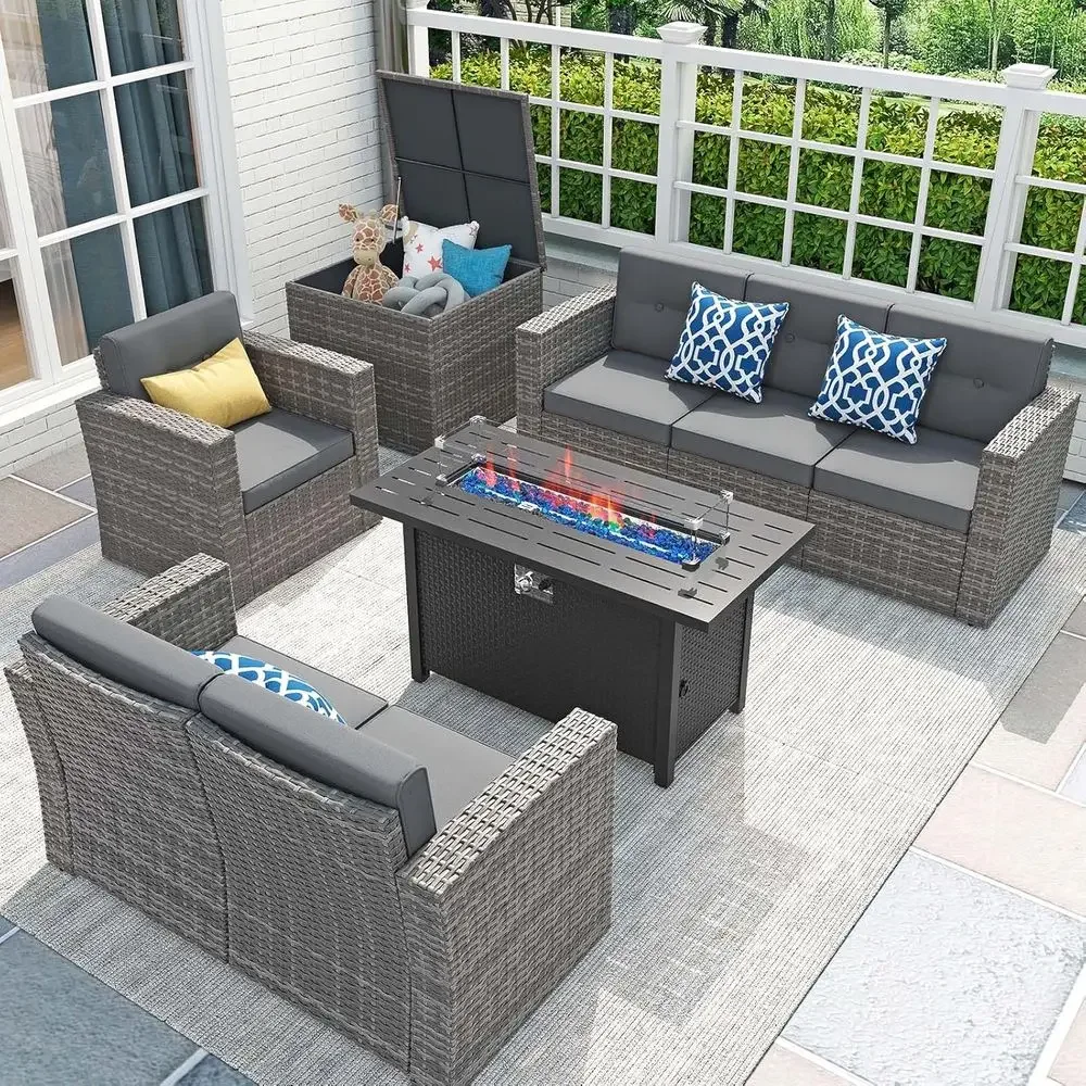 Outdoor Furniture With Fire Pit - Juego de Muebles de Patio de