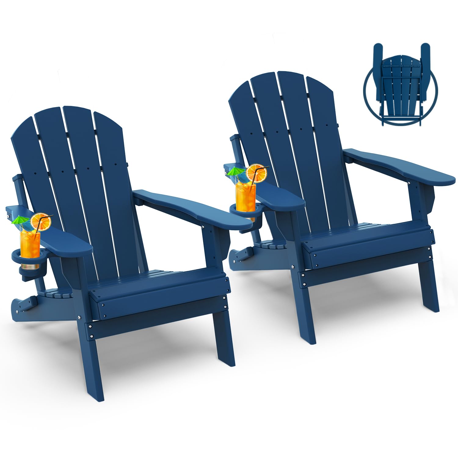 Outdoor Furniture With Fire Pit - Juego de 2 sillas plegables para