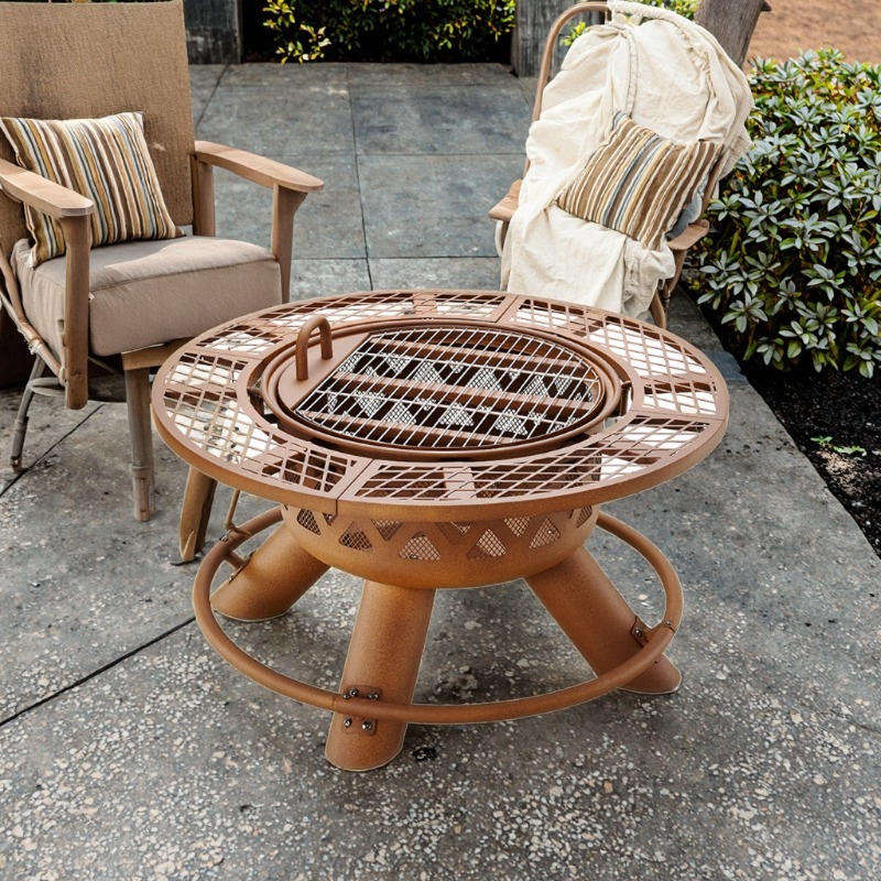 Outdoor Furniture With Fire Pit - Brasero y Parrilla de Carbón de