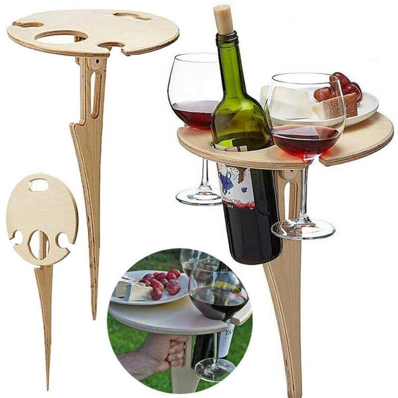 Outdoor Furniture Europe - Mesa de Vino Plegable para Exteriores,