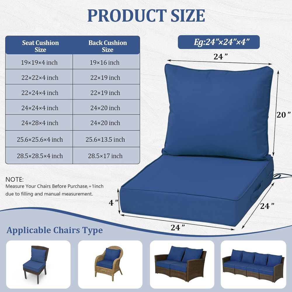 Juego de 4 Cojines Profundos p - Outdoor Furniture Cushions reseña y precio