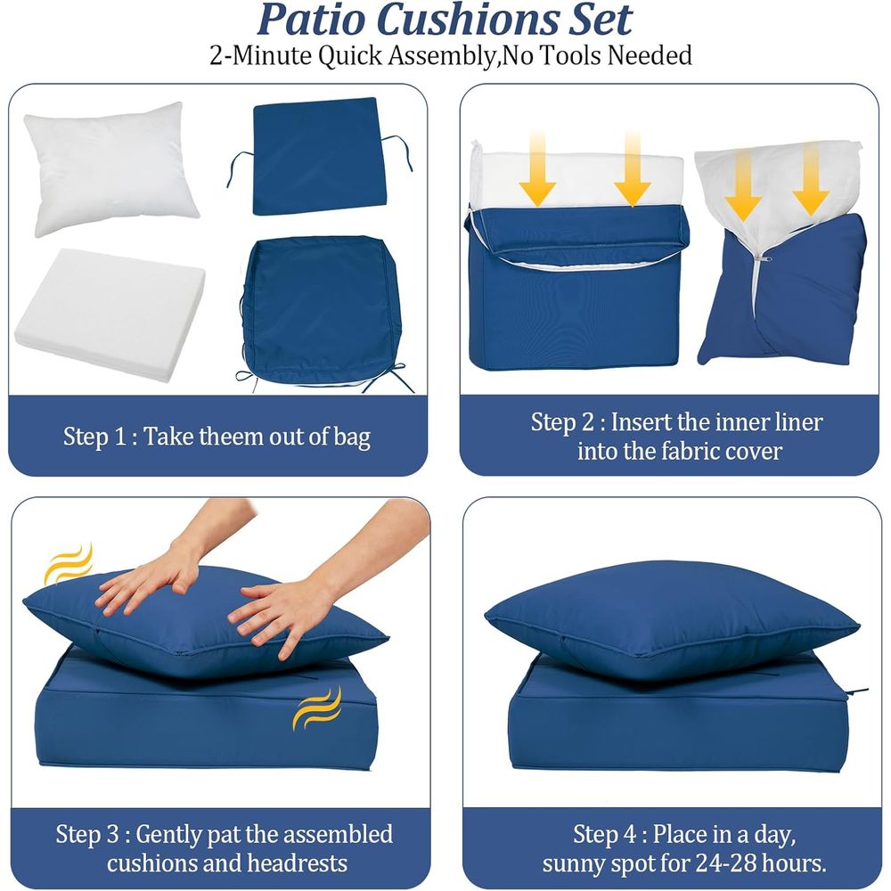 Juego de 4 Cojines Profundos p - Outdoor Furniture Cushions reseña y precio