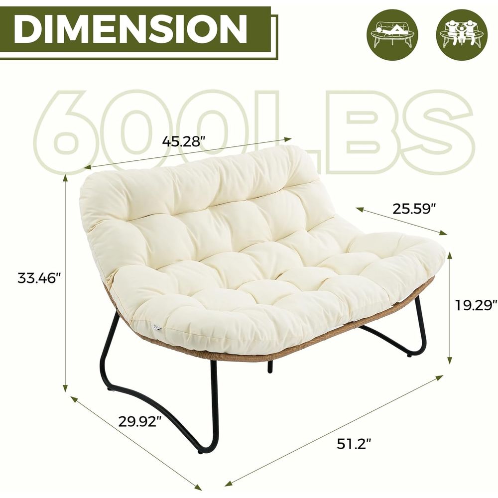 Sofá de Dos Plazas para Patio  - Outdoor Furniture Lounge reseña y precio