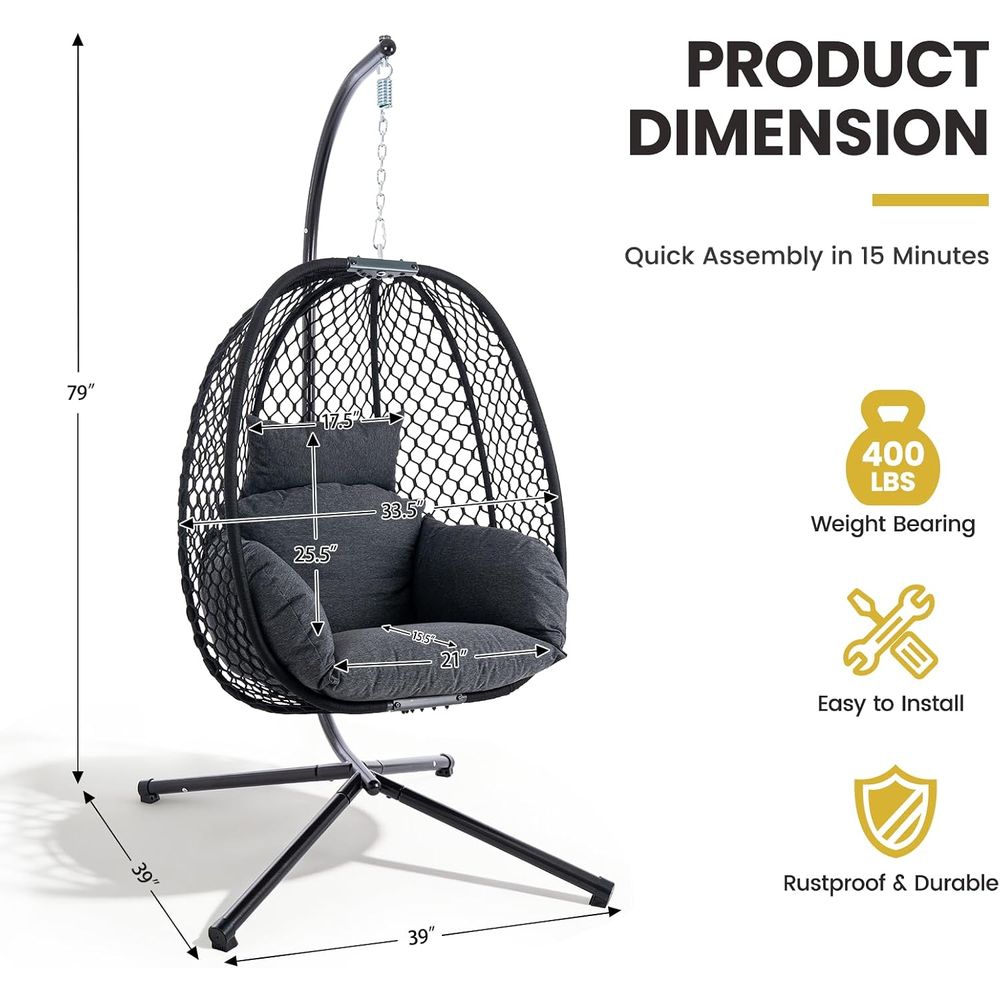 Silla Colgante Tipo Huevo para - Outdoor Furniture Egg Chair reseña y precio