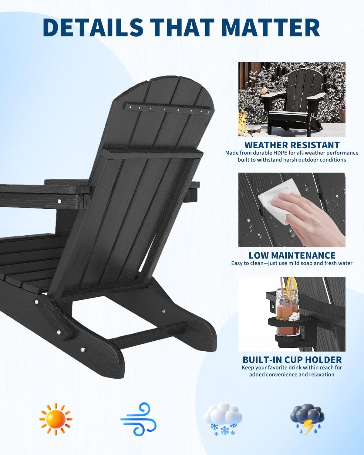 Silla Adirondack Plegable de P - Outdoor Furniture With Fire Pit reseña y precio