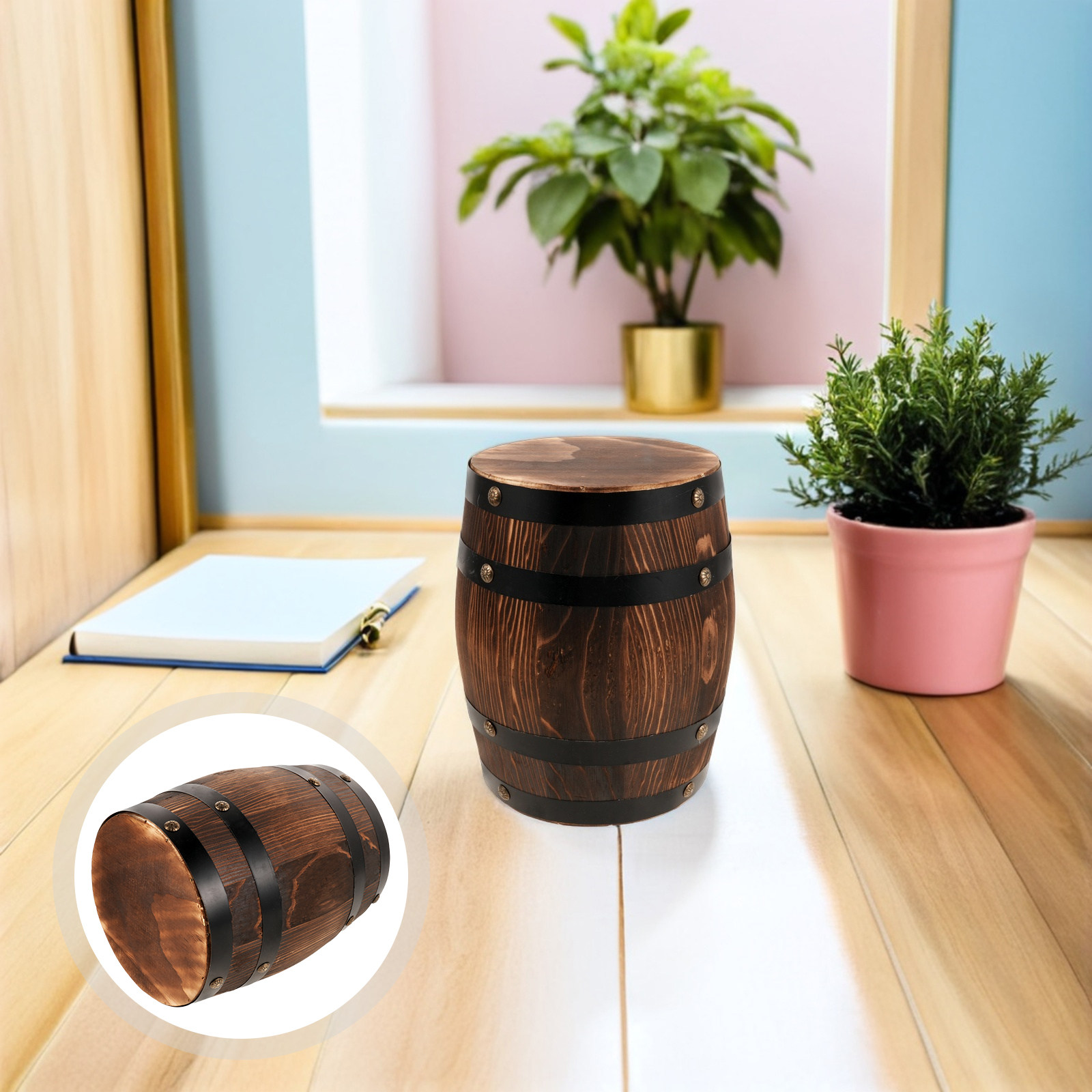 Taburete de barril de madera p - Outdoor Furniture Decor reseña y precio
