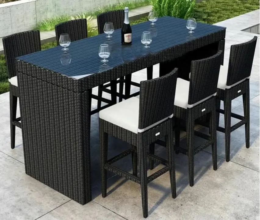 Juego de bar de ratán de 7 pie - Outdoor Furniture Europe reseña y precio