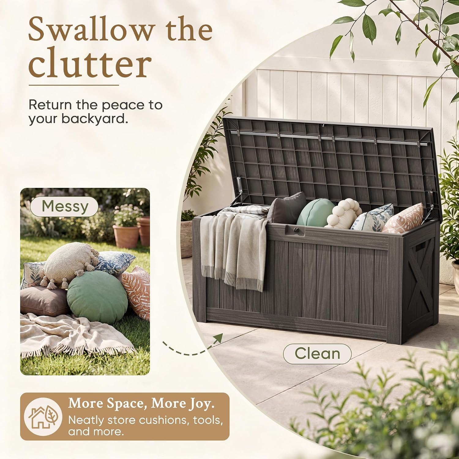 Caja de almacenamiento grande  - Outdoor Furniture Cushions reseña y precio