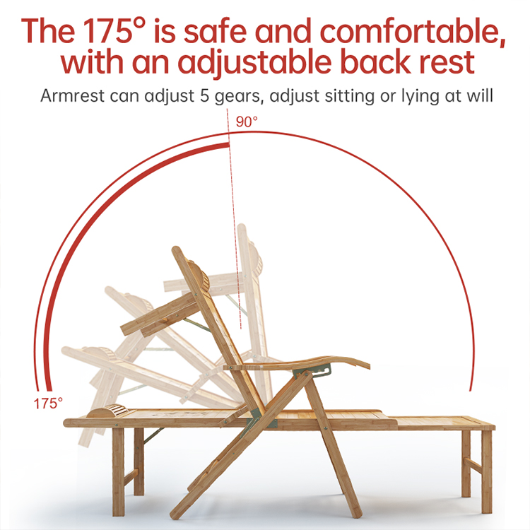 Sillón plegable de bambú de di - Outdoor Furniture Lounge reseña y precio
