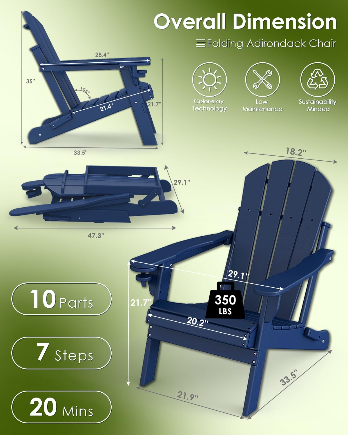 Juego de 2 sillas plegables pa - Outdoor Furniture With Fire Pit reseña y precio