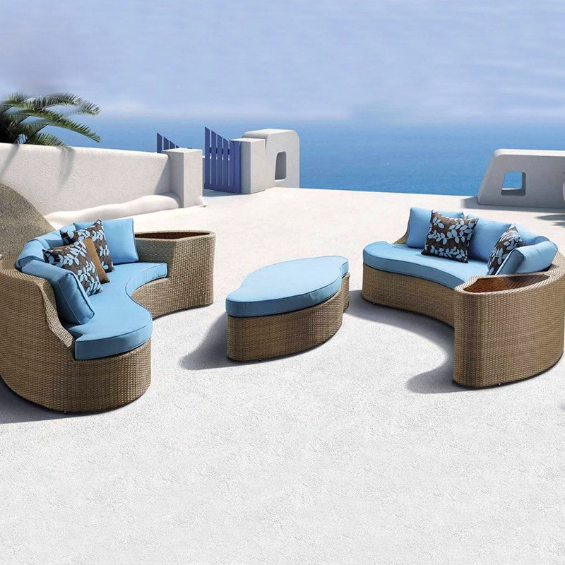 Sofá redondo de ratán, sofá pa - Outdoor Furniture Exhibition reseña y precio