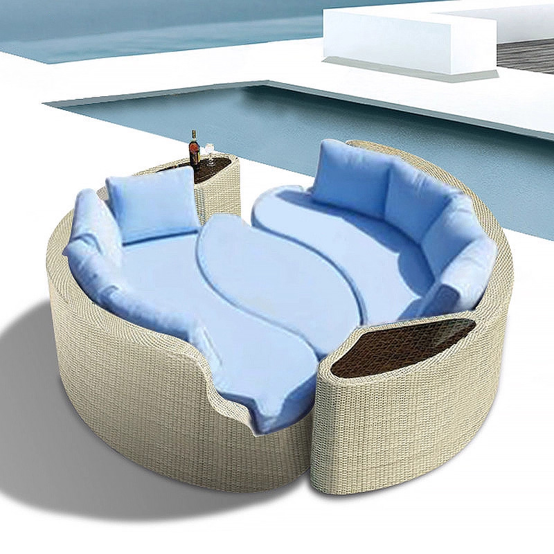 Sofá redondo de ratán, sofá pa - Outdoor Furniture Exhibition reseña y precio