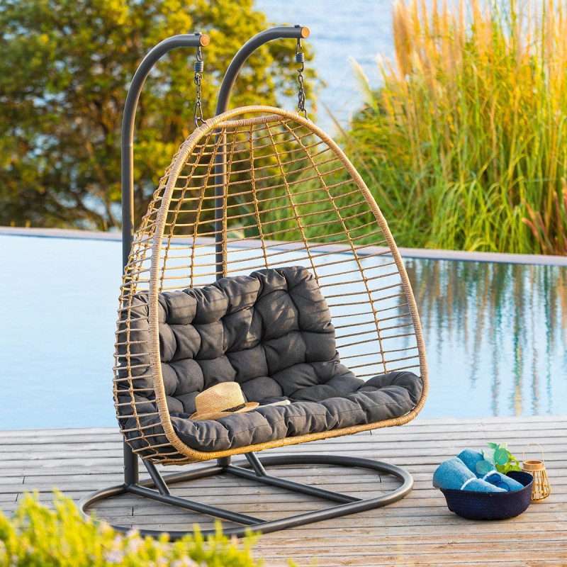 Sillas colgantes de 2 plazas d - Outdoor Furniture Egg Chair reseña y precio