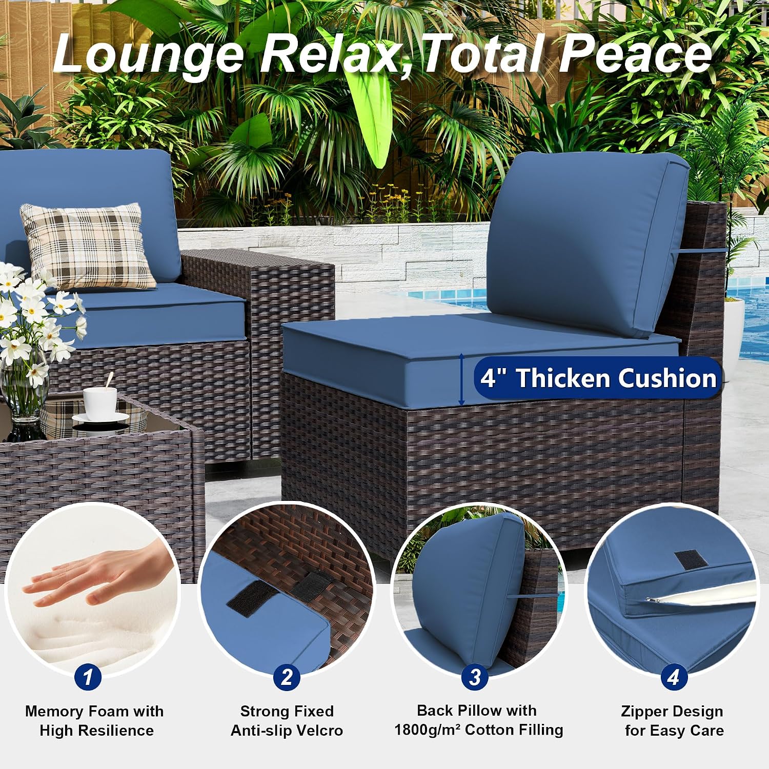 Conjunto de Sofá Seccional par - Outdoor Furniture Cushions reseña y precio