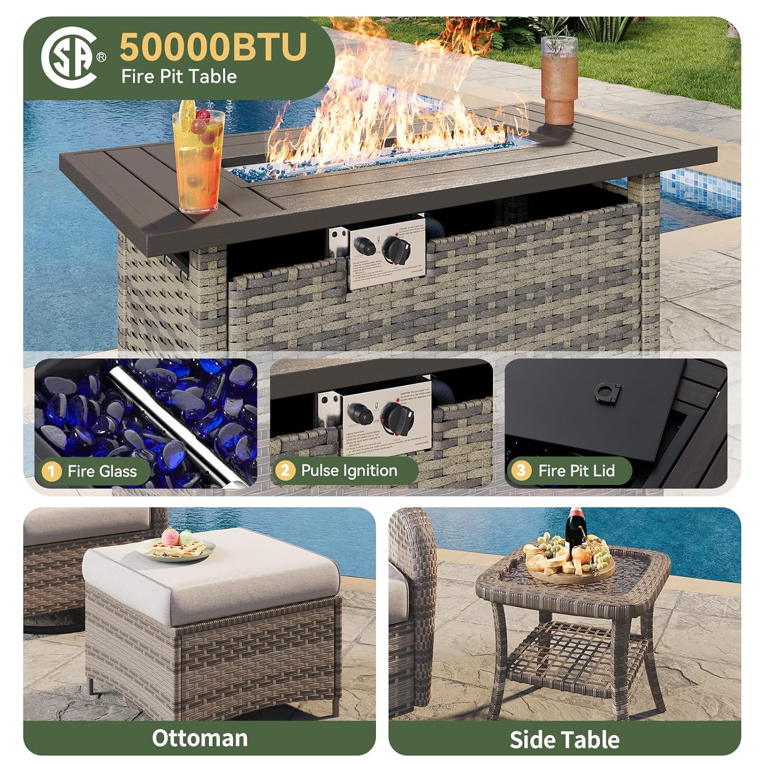 Conjunto de Muebles de Jardín  - Outdoor Furniture With Fire Pit reseña y precio