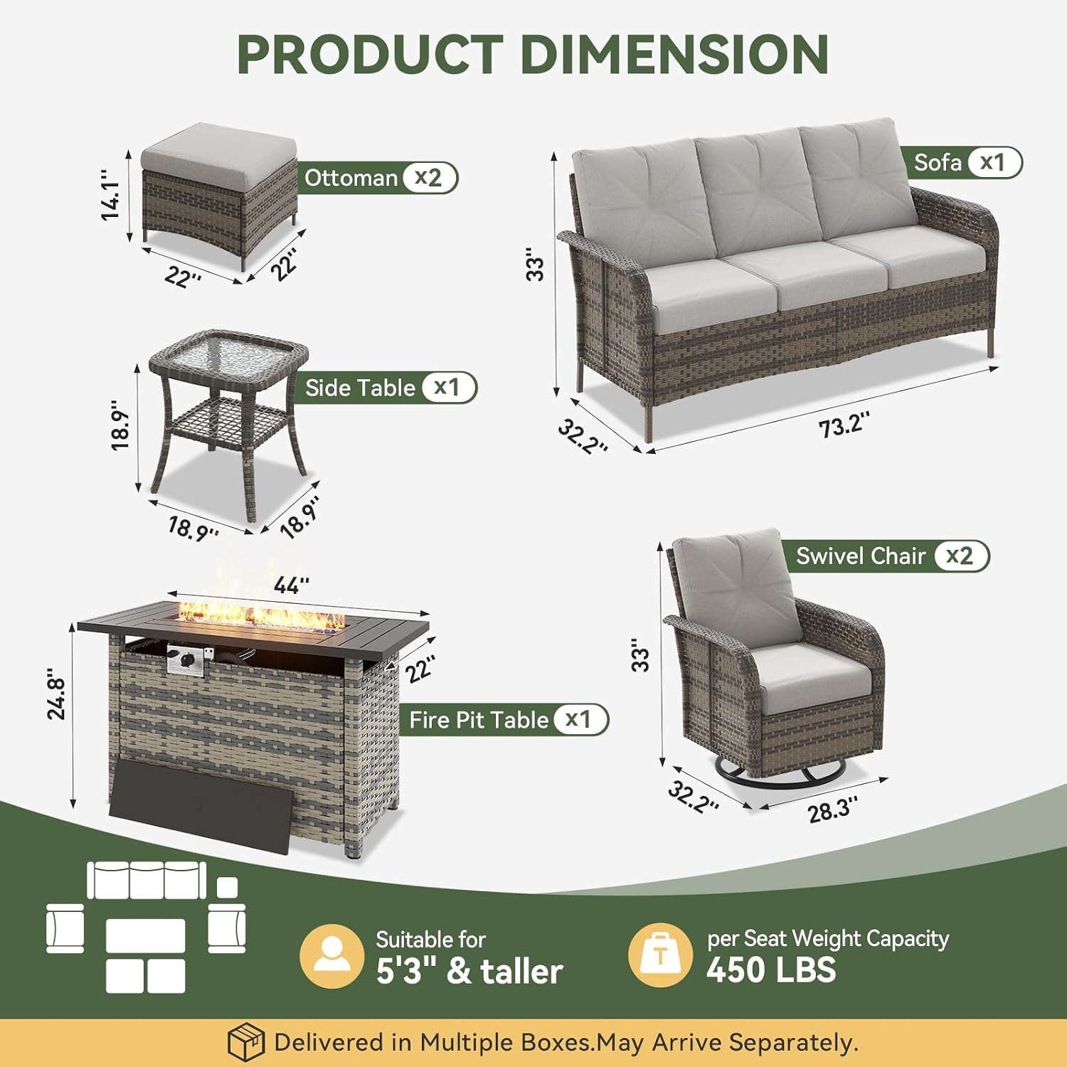 Conjunto de Muebles de Jardín  - Outdoor Furniture With Fire Pit reseña y precio