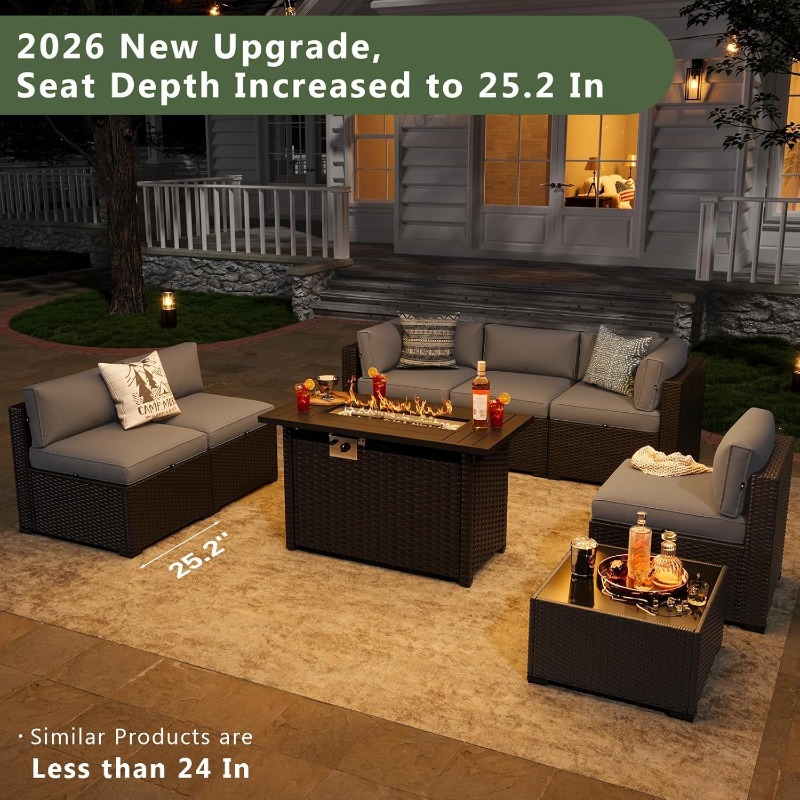 Juego de Muebles de Patio Aoxu - Outdoor Furniture With Fire Pit reseña y precio